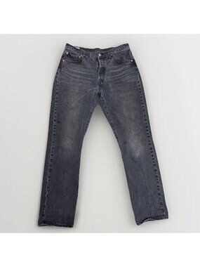 Levis Premium 501 Jeans Mens 31x32 Big E Button Fly Straight Leg Gray Denim